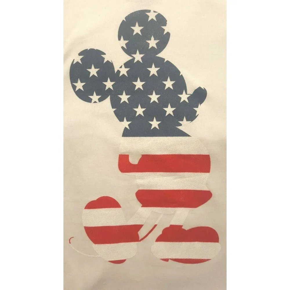 Disney Mickey Mouse Graphic Authentic T Shirt Red White Blue Female Small Cotton - Picture 1 of 4